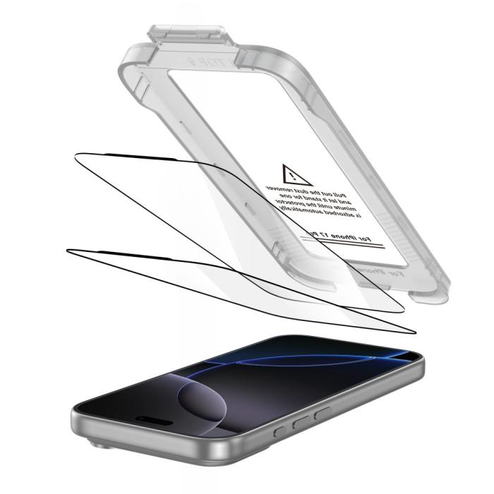 Bild 2, Tech-Protect iPhone 17 Pro 2-PACK Skärmskydd Quick Set+ Svart