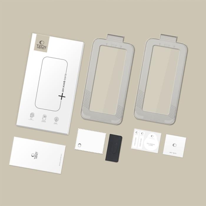 Bild 4, Tech-Protect iPhone 17 Pro 2-PACK Skärmskydd Quick Set+ Svart