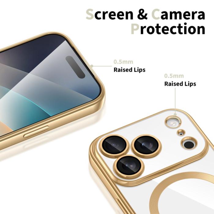 Bild 3, Tech-Protect iPhone 17 Pro Skal MagSafe MagFlex Shiny Gold