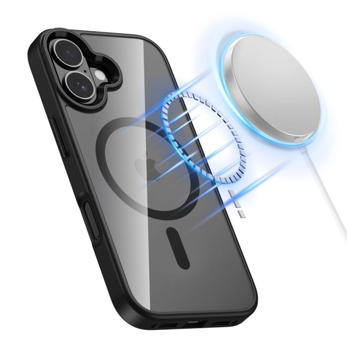Bild 2, Tech-Protect iPhone 17 Skal MagSafe MagMat Matt Svart/Transparent