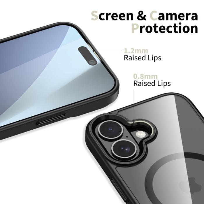 Bild 3, Tech-Protect iPhone 17 Skal MagSafe MagMat Matt Svart/Transparent