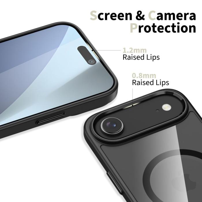 Bild 3, Tech-Protect iPhone Air Skal MagSafe BasicMag Matt Svart/Transparent