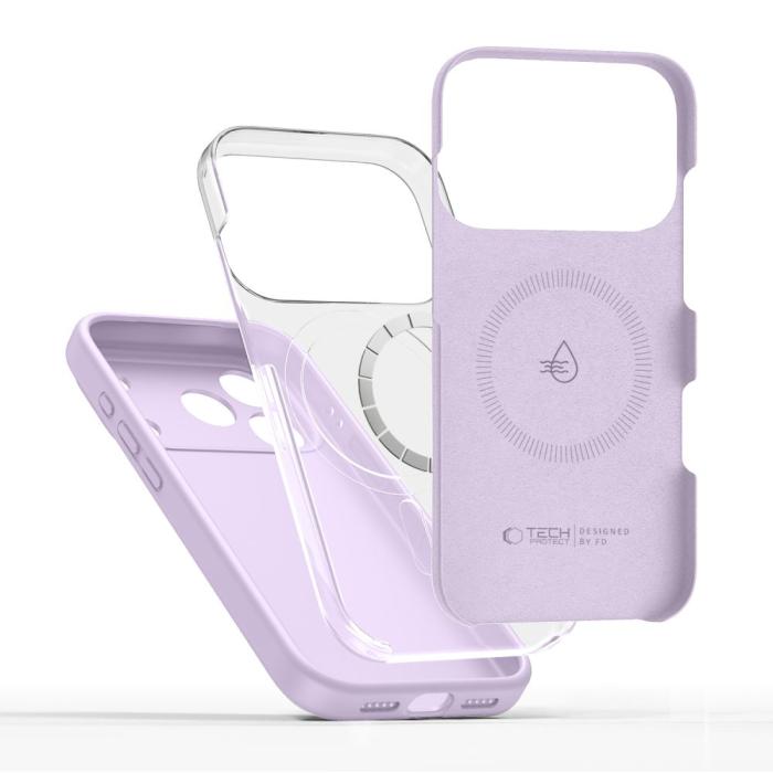Bild 2, Tech-Protect iPhone 17 Pro Skal MagSafe Silicone Mauve