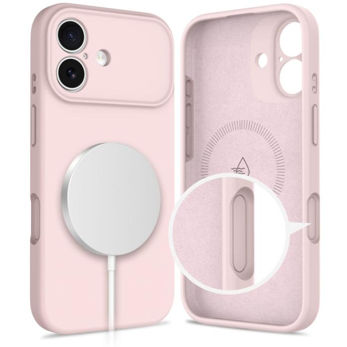 Bild 5, Tech-Protect iPhone 17 Skal MagSafe Silicone Pink Pearl