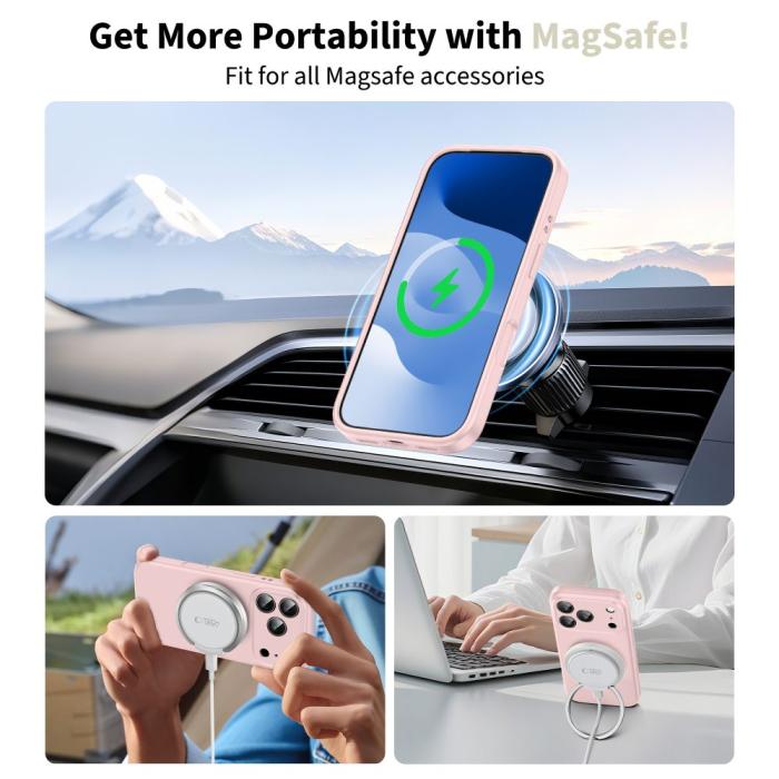 Bild 3, Tech-Protect iPhone 17 Pro Skal MagSafe Silicone Pink Pearl