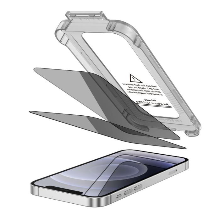 Bild 2, Tech-Protect iPhone 12 / 12 Pro 2-PACK Skärmskydd Quick Set Spy+ Privacy