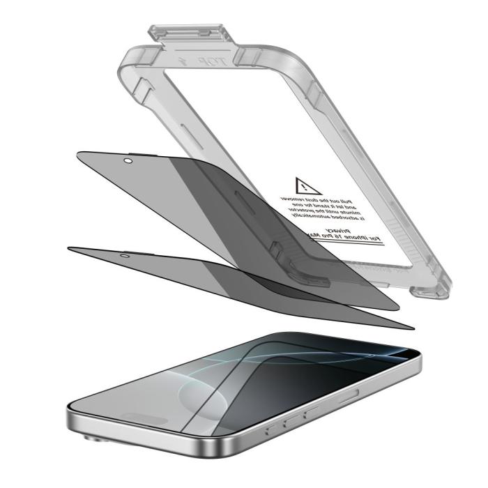 Bild 2, Tech-Protect iPhone 16 Pro Max 2-PACK Skärmskydd Quick Set Spy+ Privacy