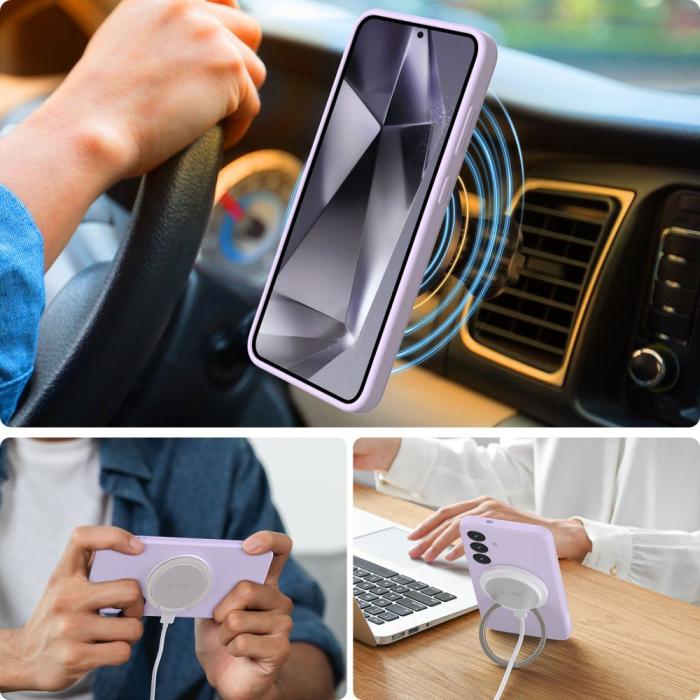 Bild 3, Tech-Protect Galaxy S25 Edge Skal MagSafe Liquid Silicone Mauve