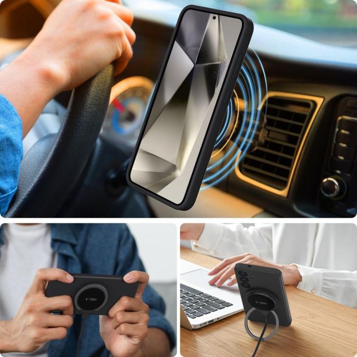 Bild 3, Tech-Protect Galaxy S25 Edge Skal MagSafe Liquid Silicone Svart