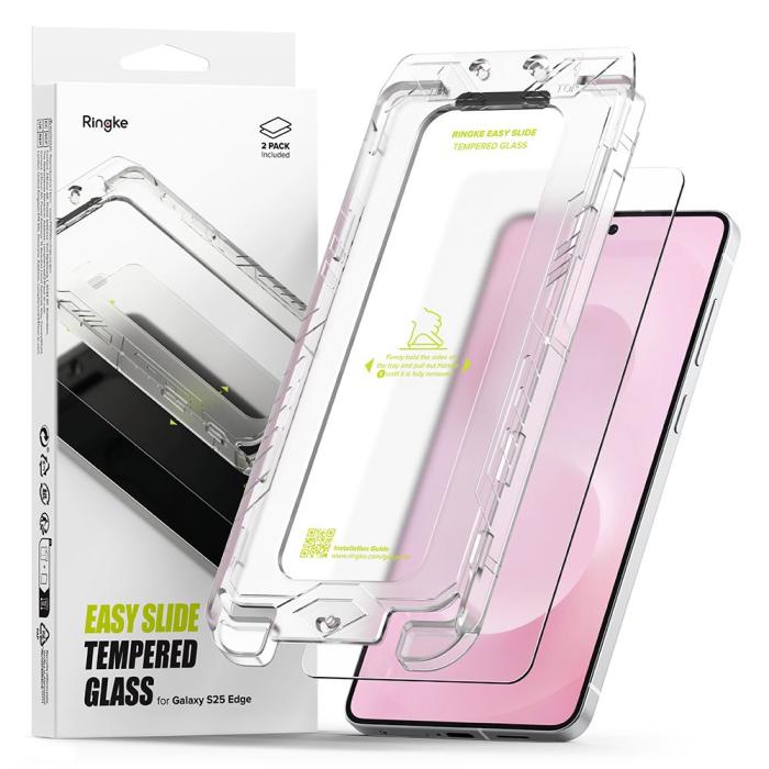 Bild 1, Ringke Galaxy S25 Edge 2-PACK Easy Slide Skärmskydd Härdat Glas