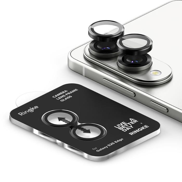 Bild 4, Ringke Samsung Galaxy S25 Edge Linsskydd Härdat Glas Svart