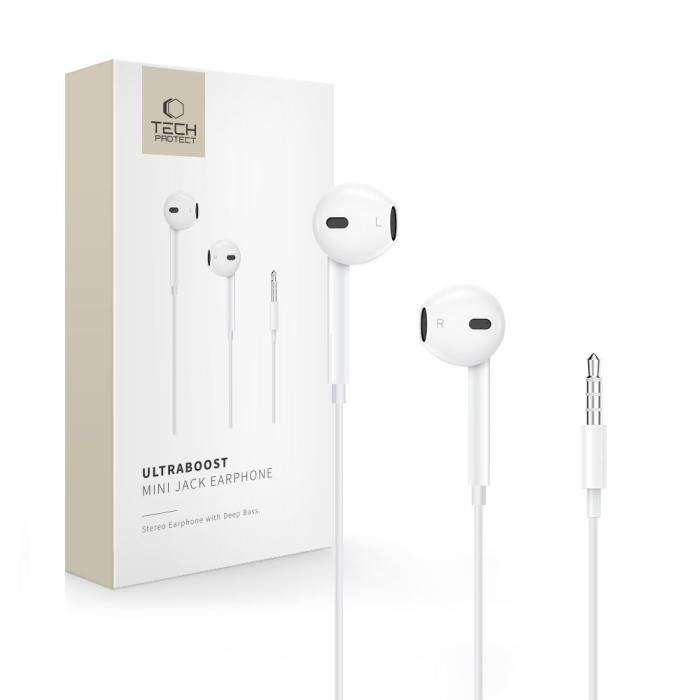 Bild 1, Tech-Protect In-Ear Hörlurar Mini Jack UltraBoost Vit