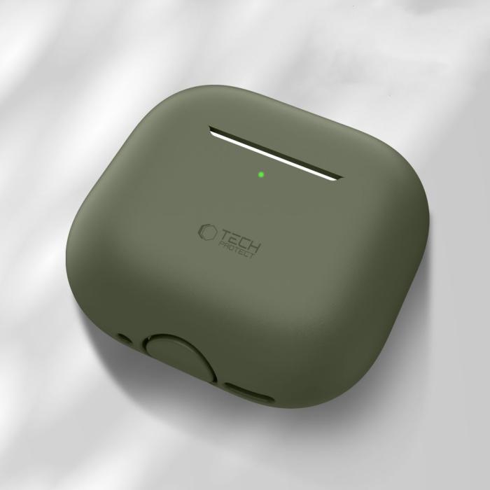 Bild 2, Tech-Protect AirPods 4 Skal Silikon Olive Green