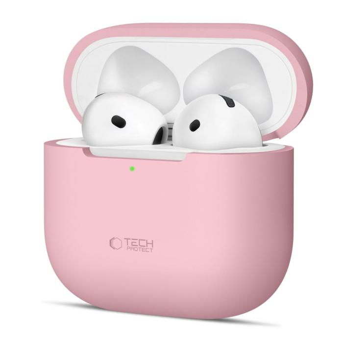 Bild 1, Tech-Protect AirPods 4 Skal Silikon Dusty Pink