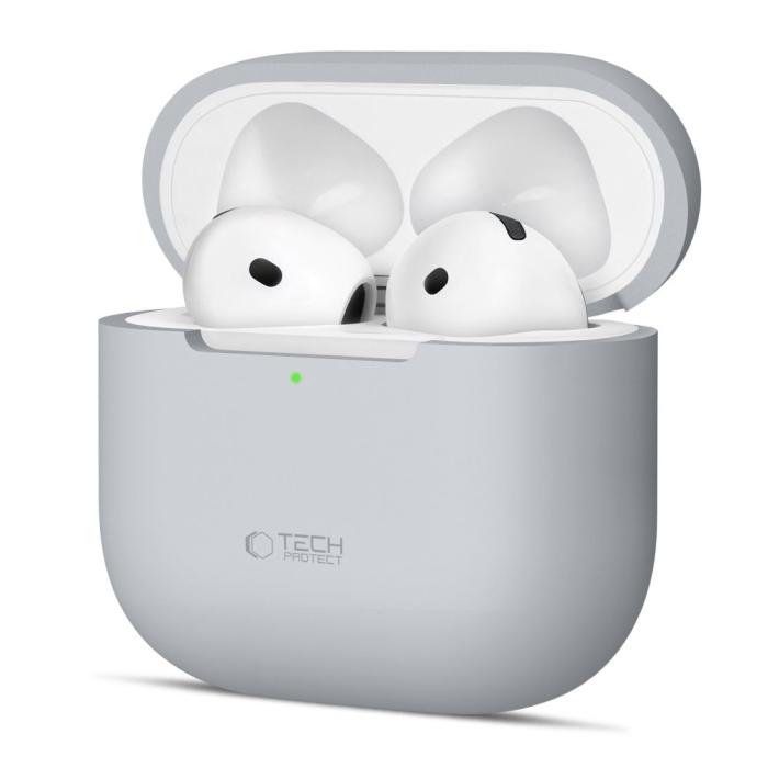 Bild 1, Tech-Protect AirPods 4 Skal Silikon Crayon Grey