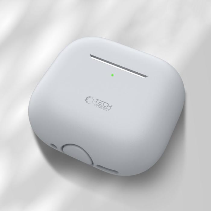 Bild 2, Tech-Protect AirPods 4 Skal Silikon Crayon Grey