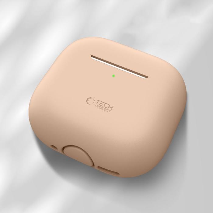 Bild 2, Tech-Protect AirPods 4 Skal Silikon Cafe Latte