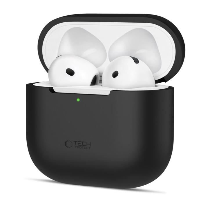 Bild 1, Tech-Protect AirPods 4 Skal Silikon Svart