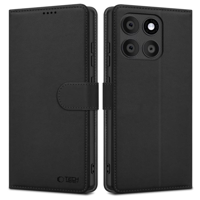 Bild 1, Tech-Protect Motorola Edge 60 / 60 Fusion Fodral Läder Svart