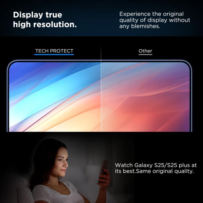 Bild 4, Tech-Protect Galaxy S25 Plus 2-PACK Skärmskydd QuickSet+ Härdat Glas