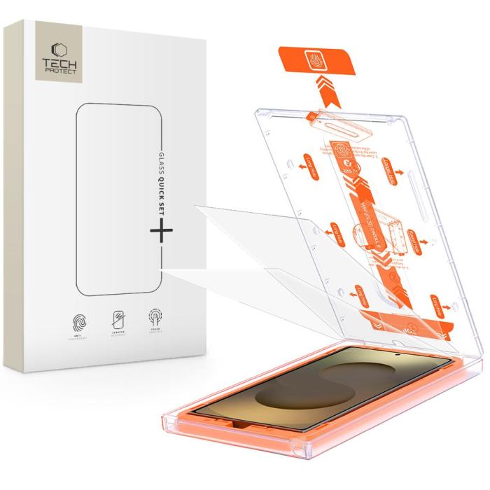 Bild 1, Tech-Protect Galaxy S25 Ultra 2-PACK Skärmskydd QuickSet+ Härdat Glas