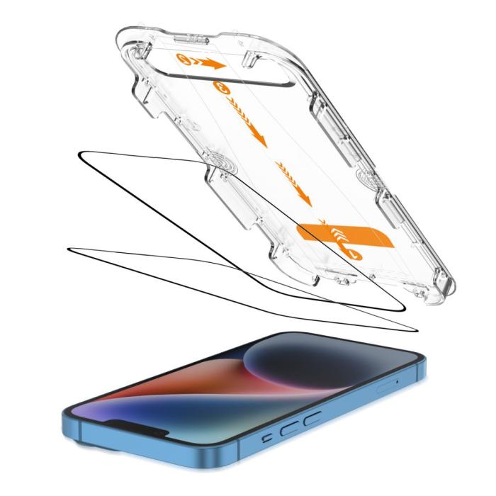 Bild 2, Tech-Protect iPhone 16e/14/13/13 Pro 2-PACK Skärmskydd QuickSet+