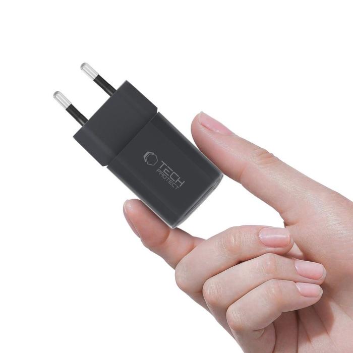 Bild 5, Tech-Protect 33W Väggladdare PD QC USB-C / USB-A Svart
