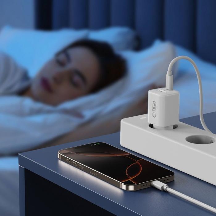Bild 6, Tech-Protect 33W Väggladdare PD QC USB-C / USB-A Vit
