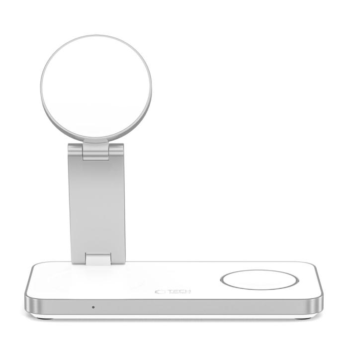 Bild 5, Tech-Protect 15W Qi Trådlös 3in1 Magnetisk MagSafe Laddare Vit