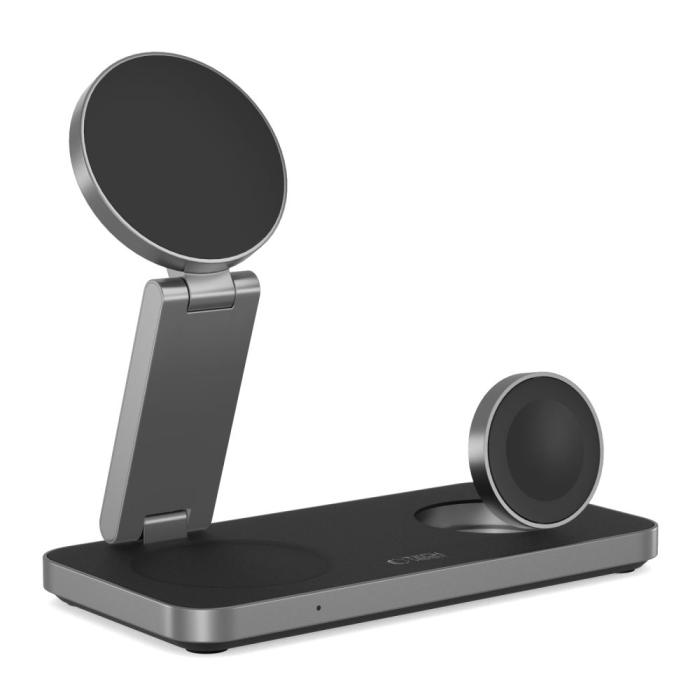 Bild 4, Tech-Protect 15W Qi Trådlös 3in1 Magnetisk MagSafe Laddare Svart