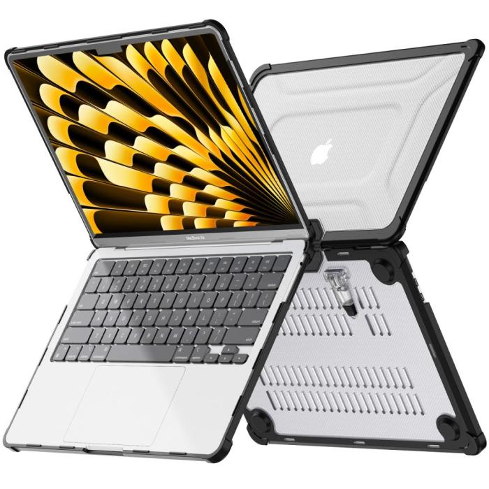 Bild 3, Tech-Protect MacBook Air 13 2025-2023 Skal SmartShell Black/Clear