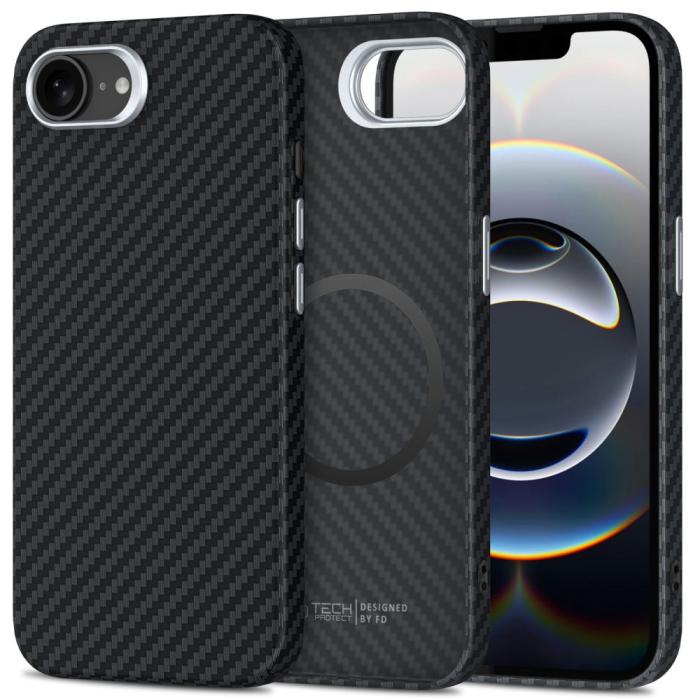 Bild 1, Tech-Protect iPhone 16e Skal MagSafe ION Carbon Svart