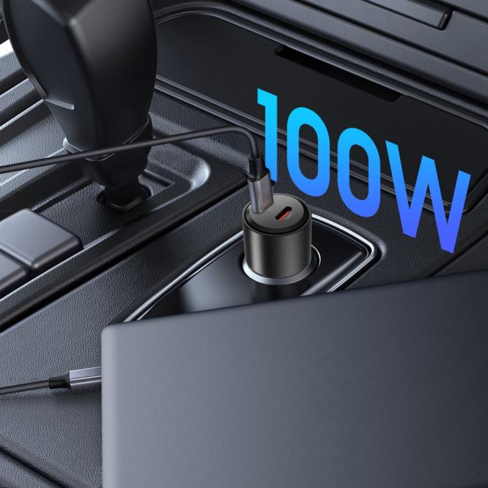 Bild 5, Tech-Protect 100W PD USB-C / USB-A Billaddare Svart
