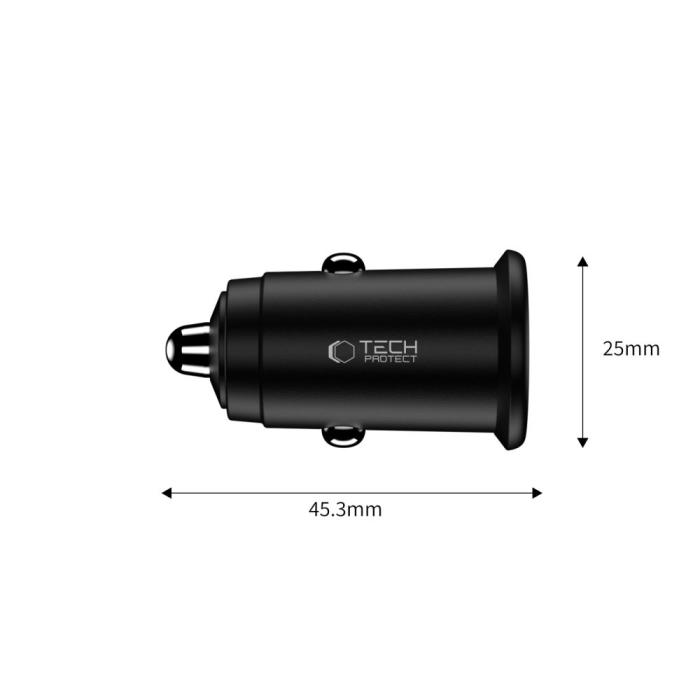 Bild 3, Tech-Protect 35W PD QC USB-C / USB-A Billddare Svart
