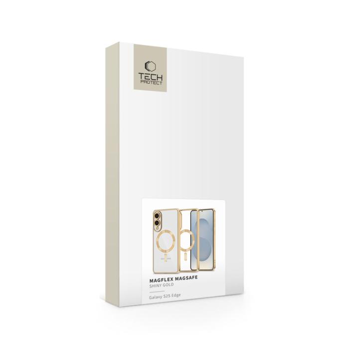 Bild 5, Tech-Protect Galaxy S25 Edge Skal MagSafe MagFlex Shiny Gold