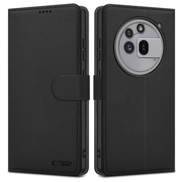 Bild 1, Tech-Protect Nothing Phone 3a Pro Fodral Läder Svart