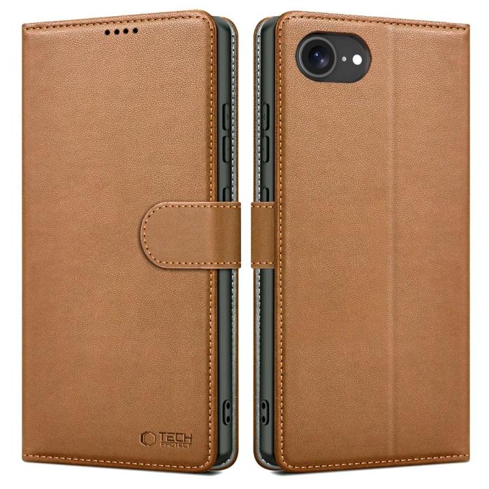 Bild 1, Tech-Protect iPhone 16e Fodral Läder Brun
