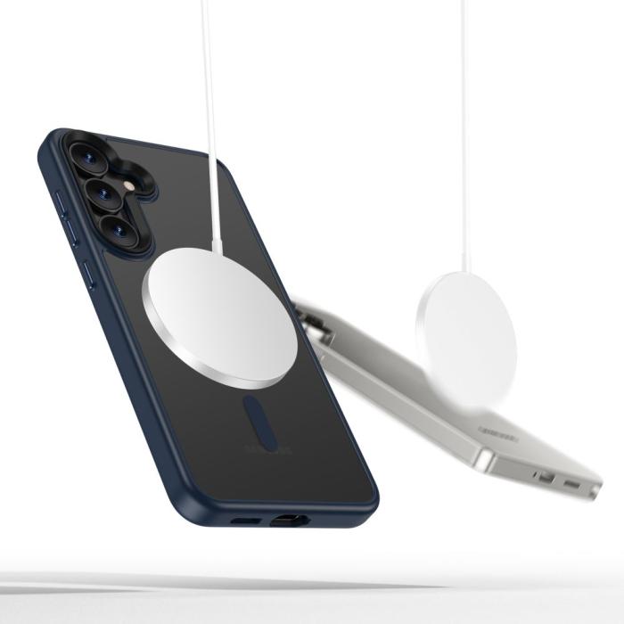 Bild 4, Tech-Protect Galaxy S25 Skal MagSafe MagMat Matt Mörk Blå