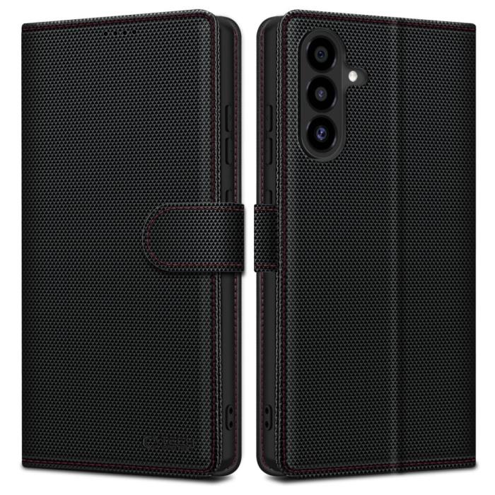 Bild 1, Tech-Protect Galaxy A56 5G Fodral Wallet RS Svart / Röd