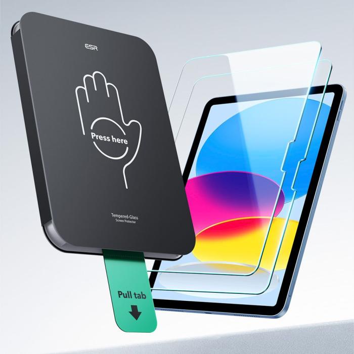 Bild 4, ESR iPad 11 2025/10.9 2022 2-PACK Skärmskydd UltraFit Härdat Glas