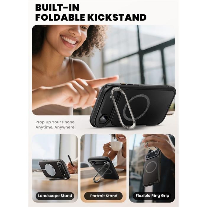 Bild 5, Supcase iPhone Air Skal MagSafe Iblsn Ares Flip Svart