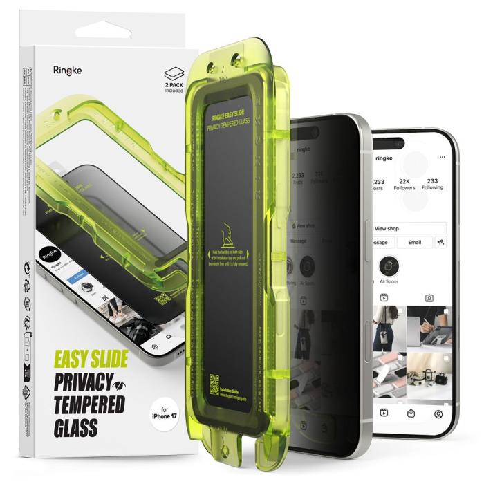 Bild 1, Ringke iPhone 17 2-PACK Easy Slide Skärmskydd Privacy