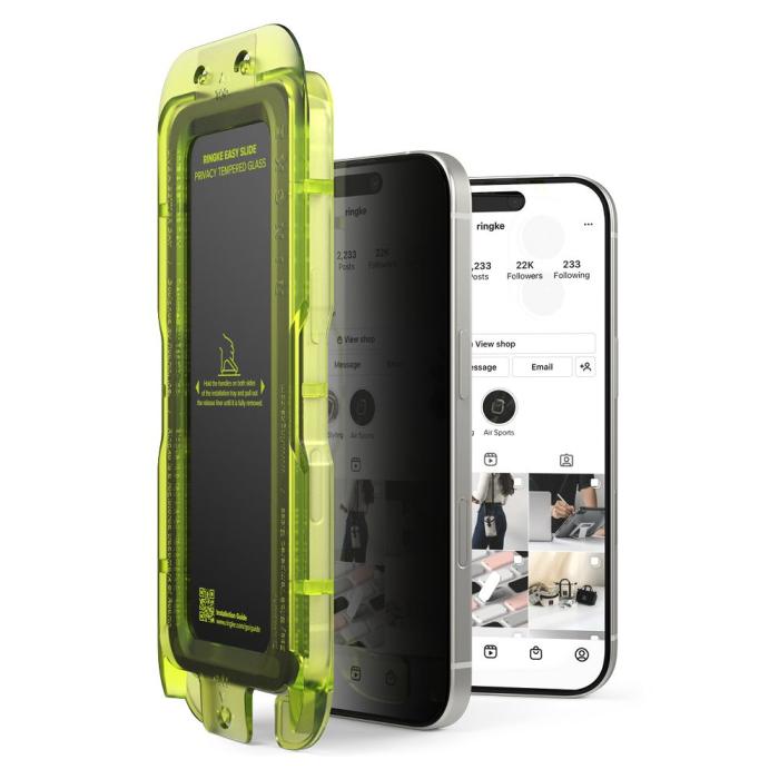 Bild 2, Ringke iPhone 17 2-PACK Easy Slide Skärmskydd Privacy