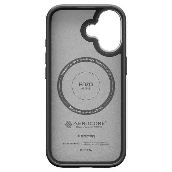 Bild 4, Spigen iPhone 17 Skal MagSafe Enzo Aramid 'T' Svart/Silver