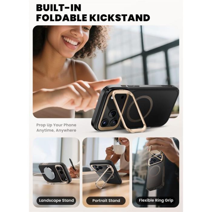 Bild 5, Supcase iPhone 17 Pro Max Skal MagSafe Iblsn Ares Flip Desert Gold