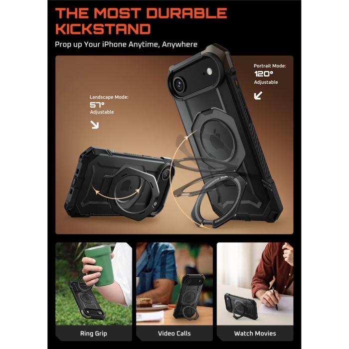 Bild 4, Supcase iPhone Air Skal MagSafe Unicorn Beetle Grip Svart