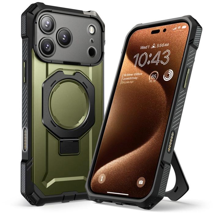 Bild 2, Supcase iPhone 17 Pro Skal MagSafe Unicorn Beetle Grip Guldan