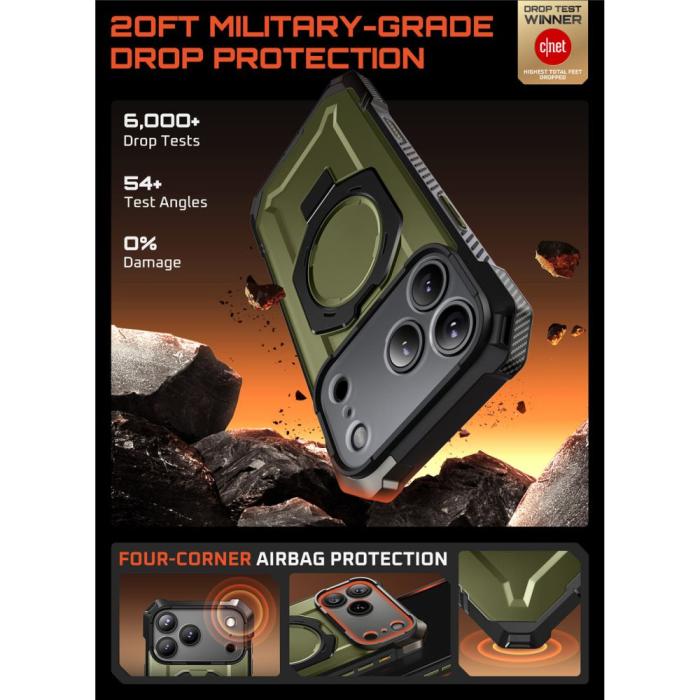 Bild 3, Supcase iPhone 17 Pro Skal MagSafe Unicorn Beetle Grip Guldan