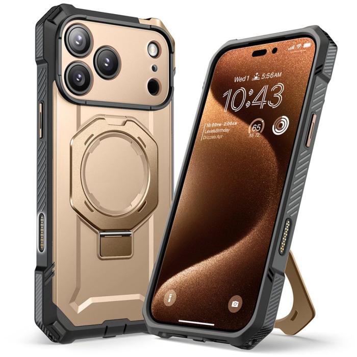 Bild 2, Supcase iPhone 17 Pro Max Skal MagSafe Unicorn Beetle Grip Desert Gold