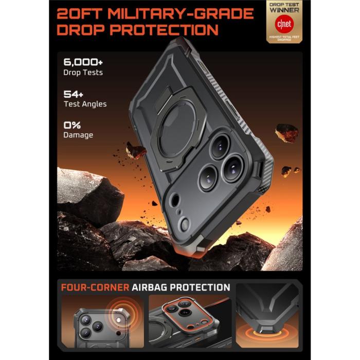 Bild 3, Supcase iPhone 17 Pro Max Skal MagSafe Unicorn Beetle Grip Grey